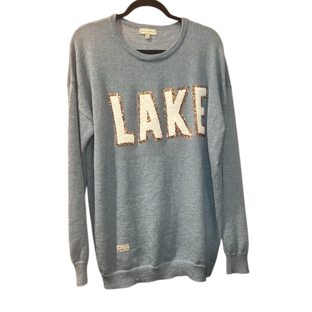 NWOT Simply Southern Blue LAKE Sweater Size XXL - Picture 2 of 6